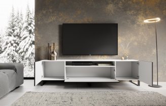 ADRK Furniture - TV element s povišenim nogicama Noemi - bijela/crna