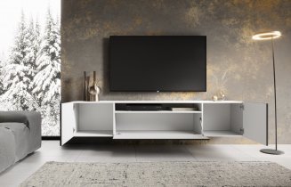ADRK Furniture - TV element zidni Noemi - bijela/crna