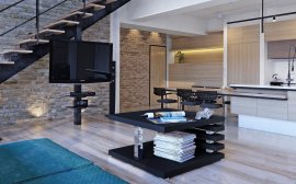 Stolić za dnevni boravak Messa - crna mat