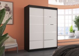 Ormar s kliznim vratima Luft - 150 cm - crna/bijela