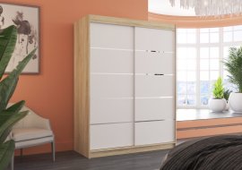 Ormar s kliznim vratima Luft - 150 cm - sonoma hrast/bijela