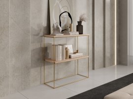 Toaletni stolić za šminkanje Toni - zlatna/sonoma hrast