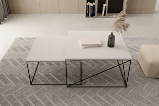 ADRK Furniture - Set dva stolića za dnevni boravak Licco - crna/bijela mat