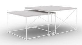 Set dva stolića za dnevni boravak Licco - bijela/beton