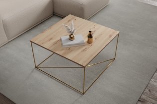 ADRK Furniture - Stolić za dnevni boravak Nelia - zlatna/artisan