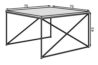 ADRK Furniture - Stolić za dnevni boravak Nelia - zlatna/artisan