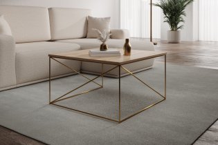 ADRK Furniture - Stolić za dnevni boravak Nelia - zlatna/artisan