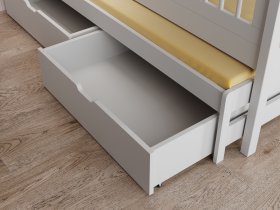 ADRK Furniture - Dječji krevet Artes s dodatnim ležajem - 90x200 cm - bijela