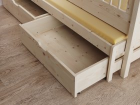 ADRK Furniture - Dječji krevet Artes s dodatnim ležajem - 90x200 cm - bor