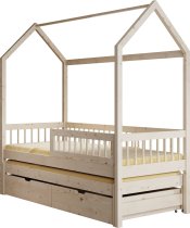 ADRK Furniture - Dječji krevet Artes s dodatnim ležajem - 90x200 cm - bor
