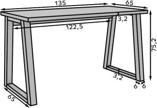 ADRK Furniture - Radni stol Iwo I - graphite/artisan