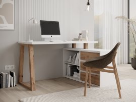 Radni stol Iwo II - bijela/artisan