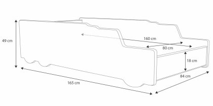 ADRK Furniture - Dječji krevet Construction - 80x160 cm
