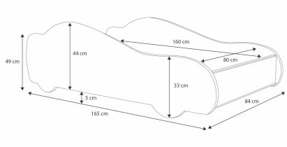 ADRK Furniture - Dječji krevet Avto roza - 80x160 cm