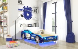 Dječji krevet Auto sherif - 80x160 cm + LED