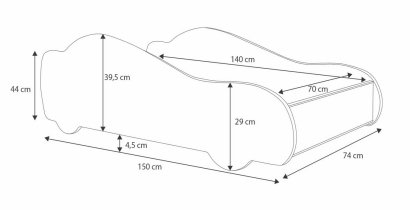 ADRK Furniture - Dječji krevet Avto sherif - 70x140 cm