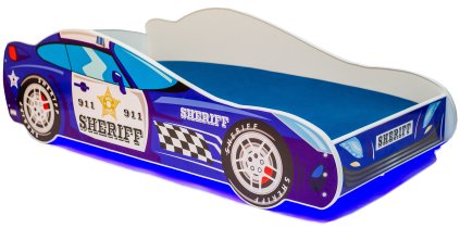ADRK Furniture - Dječji krevet Avto sherif - 70x140 cm