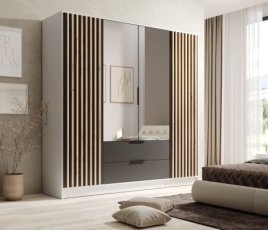 Ormar Neri - 200 cm - bijeli/crni