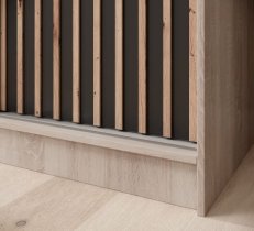 ADRK Furniture - Ormar s kliznim vratima Ida - 200 cm - sonoma hrast/crni