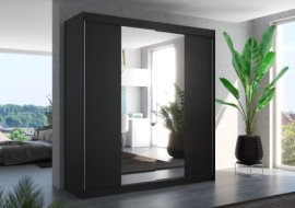 Ormar s kliznim vratima Perqs - 200 cm - crna