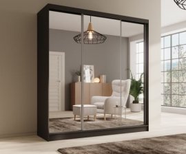 Ormar s kliznim vratima Tola - 200 cm - crna