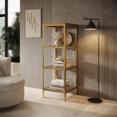 Regal Reli - zlatni/artisan hrast