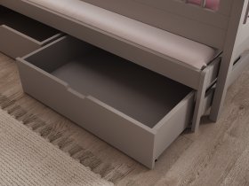 ADRK Furniture - Dječji krevet Artes II s dodatnim ležajem - 90x200 cm - siva