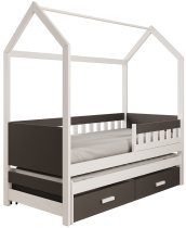 ADRK Furniture - Dječji krevet s dodatnim ležajem Jaspis - 90x200 cm - bijela/antracit