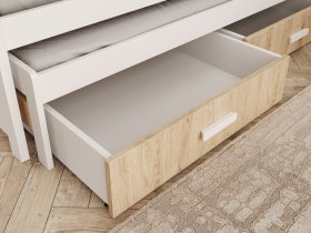 ADRK Furniture - Dječji krevet s dodatnim ležajem Jaspis - 80x180 cm - bijela/sonoma hrast