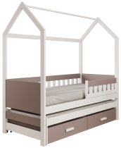 ADRK Furniture - Dječji krevet s dodatnim ležajem Jaspis - 90x200 cm - bijela/tartuf