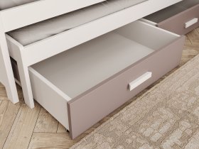 ADRK Furniture - Dječji krevet s dodatnim ležajem Jaspis - 90x200 cm - bijela/tartuf