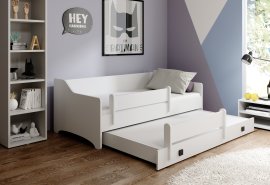 Dječji krevet s dodatnim ležajem Naomi II - 80x160 cm - crna ručka