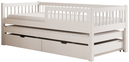 ADRK Furniture - Dječji krevet s dodatnim ležajem Orio - 90x200 cm - bijela