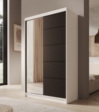Ormar s kliznim vratima Castello - 120 cm - bijeli/crni