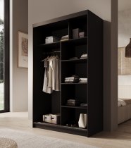 ADRK Furniture - Ormar s kliznim vratima Castello - 120 cm - crni