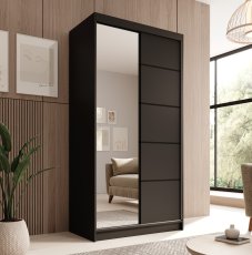 Ormar s kliznim vratima Laurencja - 100 cm - črna