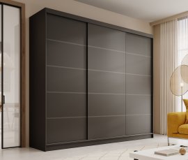 Ormar s kliznim vratima Andy - 250 cm - crni