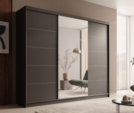 Garderobni ormar s kliznim vratima Etna - 250 cm - crni