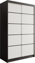 ADRK Furniture - Ormar s kliznim vratima Lizi 120 cm - crni/bijeli