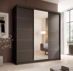 Ormar s kliznim vratima Sonic 200 cm - crni