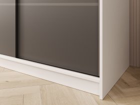 ADRK Furniture - Ormar s kliznim vratima Greta 200 cm - bijeli/crni