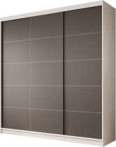 ADRK Furniture - Ormar s kliznim vratima Greta 200 cm - bijeli/crni
