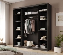 ADRK Furniture - Ormar s kliznim vratima Greta 200 cm - crni