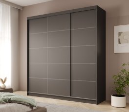 Ormar s kliznim vratima Greta 200 cm - crni