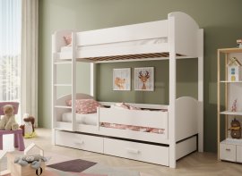 Krevet na kat Jori s ogradicom - 80x180 cm - bijel