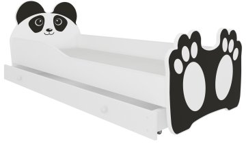 ADRK Furniture - Dječji krevet Medvedek s ladicom - črna - 80x160 cm