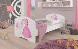 Dječji krevet Pepe Princess i konj sa ogradom - 70x140 cm