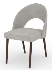 Blagovaonska stolica Rodos 82 - siv, temen oreh noge