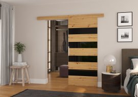 Klizna sobna vrata Milou 86 - artisan hrast/črna