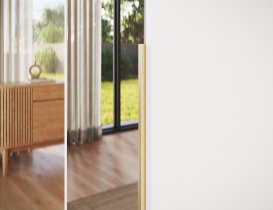 ADRK Furniture - Ormar Alera II 100 cm - bijeli/zlatne ručke